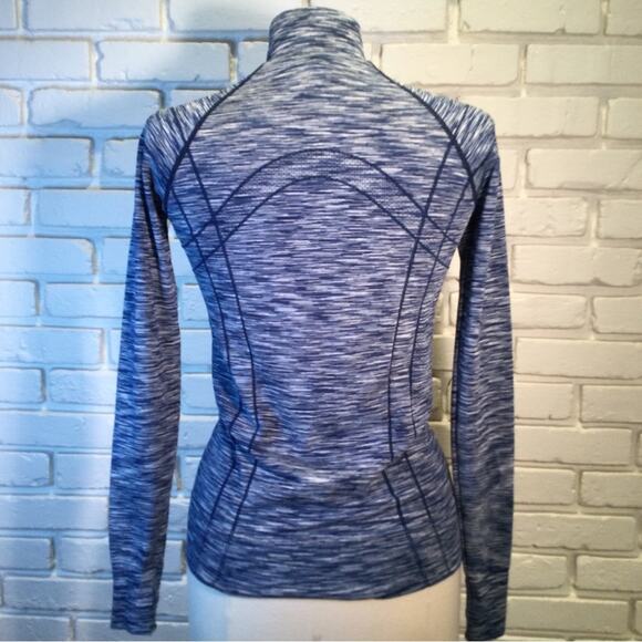 Marika Navy Peony Space Dye Zip Up Jacket Size S Blue Women's Activewear - Picture 4 of 4